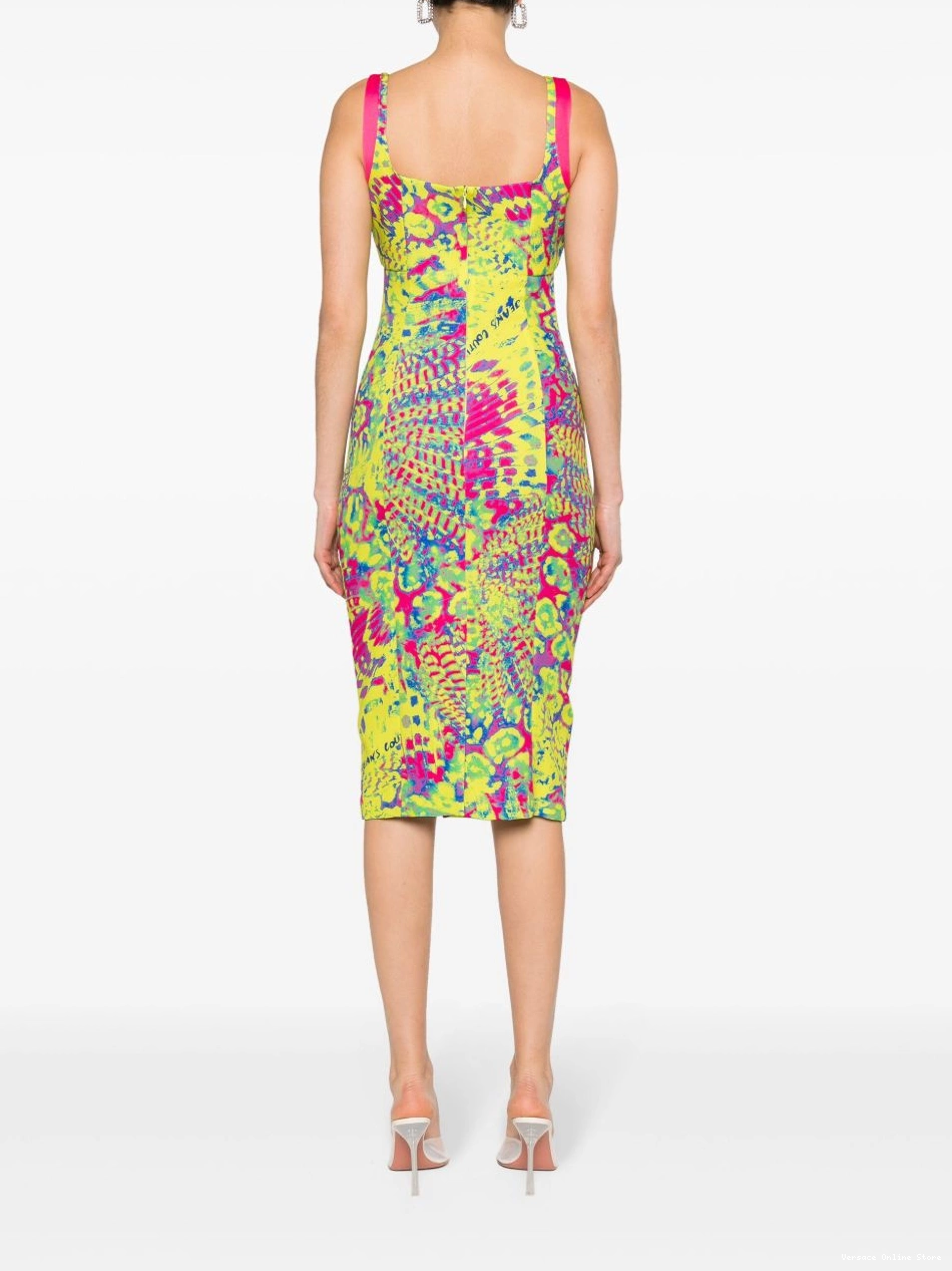 Cheap Couture bodycon dress Versace Animalier midi Jeans Women 0416